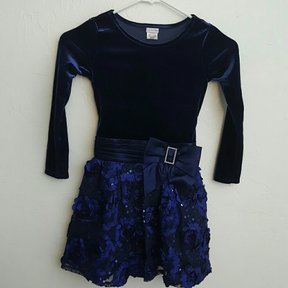 Sweet Heart Rose girl nice dress blue long sleeve size 6